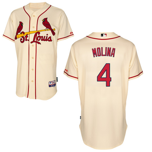 St.Louis Cardinals #4 Molina Beige Baseball Jersey