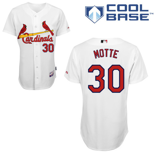 St.Louis Cardinals #30 Motte White Baseball Jersey