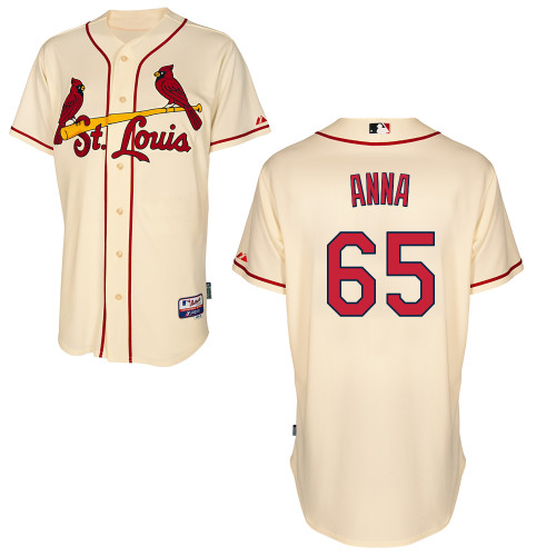 St.Louis Cardinals #65 Anna Beige Baseball Jersey