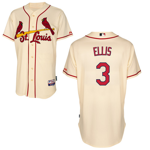 St.Louis Cardinals #3 Ellis Beige Baseball Jersey St.Louis Cardinals #3 Ellis Beige Baseball Jersey