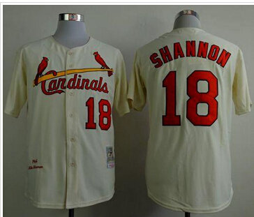 Mitchell And Ness 1964 Cardinals #18 Mike Shannon Cream Stitched Baseball Jersey Mitchell And Ness 1964 Cardinals #18 Mike Shannon Cream Stitched Baseball Jersey