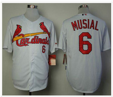 St.Louis Cardinals #6 Stan Musial White Cool Base Stitched Baseball Jersey St.Louis Cardinals #6 Stan Musial White Cool Base Stitched Baseball Jersey