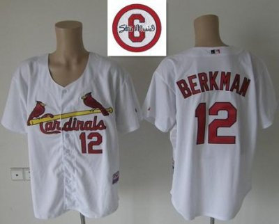 St.Louis Cardinals 12 Lance Berkman White Cool Base MLB Jersey 6# Patch St.Louis Cardinals 12 Lance Berkman White Cool Base MLB Jersey 6# Patch