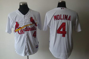 St. Louis Cardinals 4 Molina White Jerseys St. Louis Cardinals 4 Molina White Jerseys