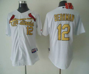 st.louis cardinals #12 berkman white[gold number st.louis cardinals #12 berkman white[gold number