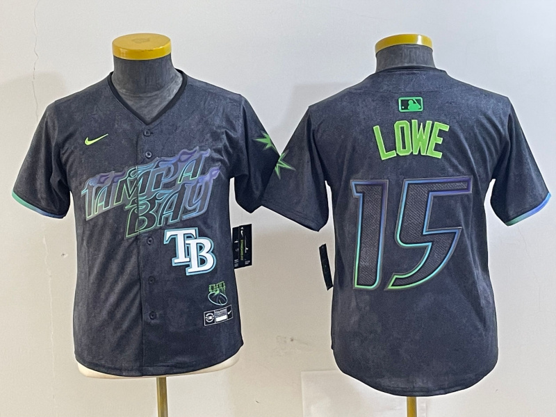 Youth Tampa Bay Rays #15 Josh Lowe Charcoal 2024 City Connect Limited Stitched Baseball Jersey(Run Small) 6 Youth Tampa Bay Rays #15 Josh Lowe Charcoal 2024 City Connect Limited Stitched Baseball Jersey(Run Small) 6