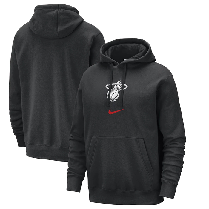 Men's Miami Heat Black 2023 24 City Edition Essential Club Pullover Hoodie