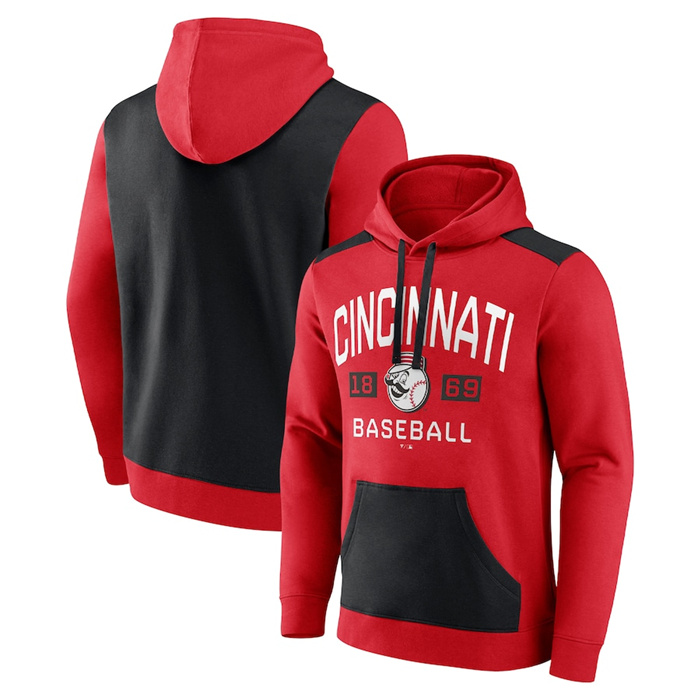 Men's Cleveland Guardians Navy Red Chip In Pullover Hoodie