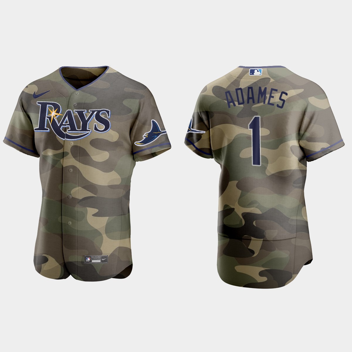 Tampa Bay Rays #1 Willy Adames Men's Nike 2021 Armed Forces Day Authentic MLB Jersey -Camo Tampa Bay Rays #1 Willy Adames Men's Nike 2021 Armed Forces Day Authentic MLB Jersey -Camo