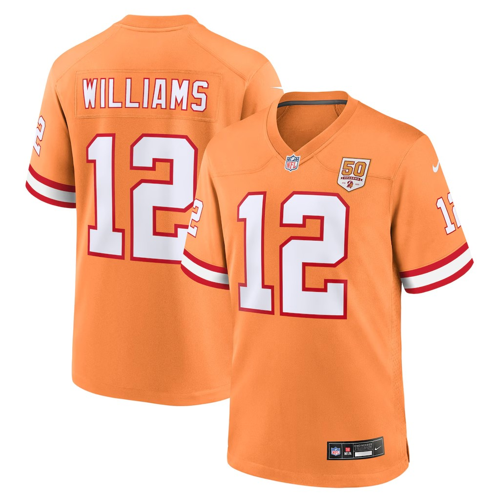 Men's Tampa Bay Buccaneers #12 Williams Orange Limited Stitched Jersey