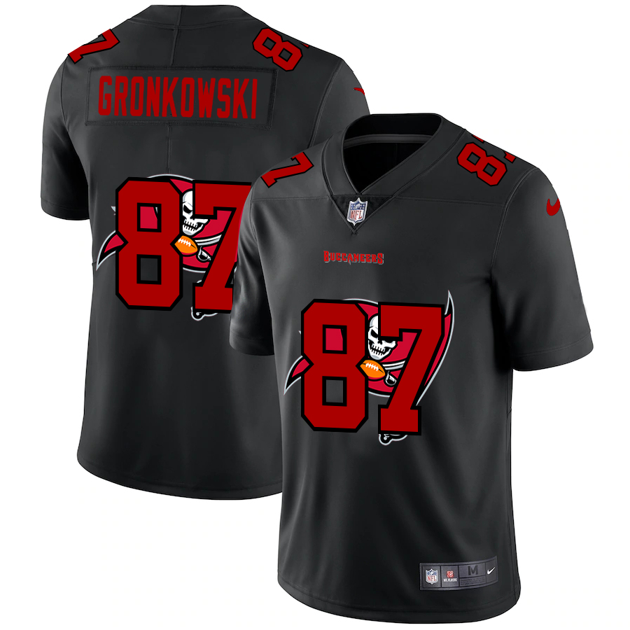Tampa Bay Buccaneers #87 Rob Gronkowski Men's Nike Team Logo Dual Overlap Limited NFL Jersey Black