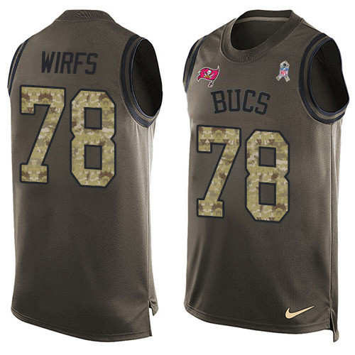 Nike Buccaneers #78 Tristan Wirfs Green Men's Stitched NFL Limited Salute To Service Tank Top Jersey Nike Buccaneers #78 Tristan Wirfs Green Men's Stitched NFL Limited Salute To Service Tank Top Jersey