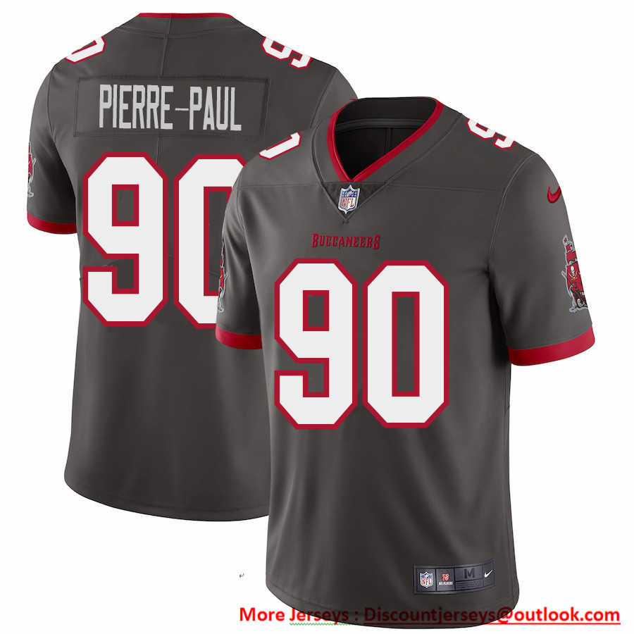 Tampa Bay Buccaneers #90 Jason Pierre-Paul Men's Nike Pewter Alternate Vapor Limited Jersey