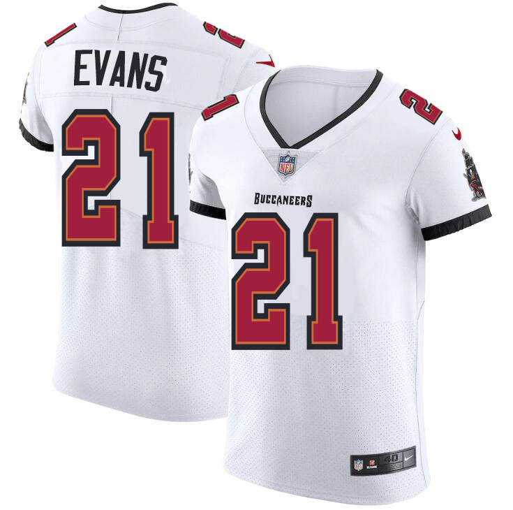 Tampa Bay Buccaneers #21 Justin Evans Men's Nike White Vapor Elite Jersey