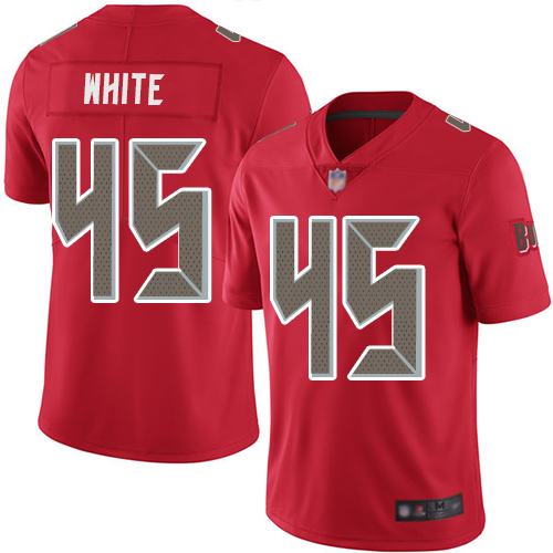 Buccaneers #45 Devin White Red Men's Stitched Football Limited Rush Jersey Buccaneers #45 Devin White Red Men's Stitched Football Limited Rush Jersey