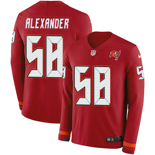 Nike Buccaneers #58 Kwon Alexander Red Team Color Men's Stitched NFL Limited Therma Long Sleeve Jersey Nike Buccaneers #58 Kwon Alexander Red Team Color Men's Stitched NFL Limited Therma Long Sleeve Jersey