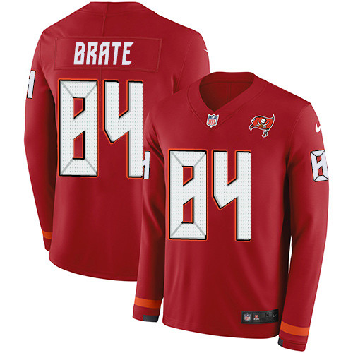 Nike Buccaneers #84 Cameron Brate Red Team Color Men's Stitched NFL Limited Therma Long Sleeve Jersey Nike Buccaneers #84 Cameron Brate Red Team Color Men's Stitched NFL Limited Therma Long Sleeve Jersey