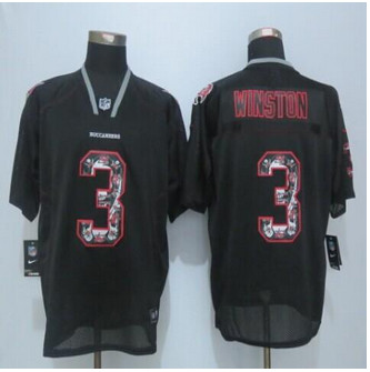 New Tampa Bay Buccaneers #3 Jameis Winston New Lights Out Black Men's Stitched NFL Elite jersey