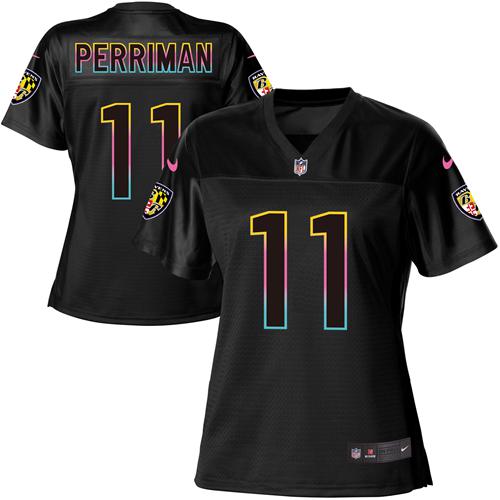 Nike Ravens #11 Breshad Perriman Black Women's NFL Fashion Game Jersey
