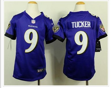 Youth NEW Ravens #9 Justin Tucker Purple Team Color NFL New Elite Jersey