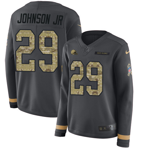 Nike Browns #29 Duke Johnson Jr Anthracite Salute to Service Nike Browns #29 Duke Johnson Jr Anthracite Salute to Service