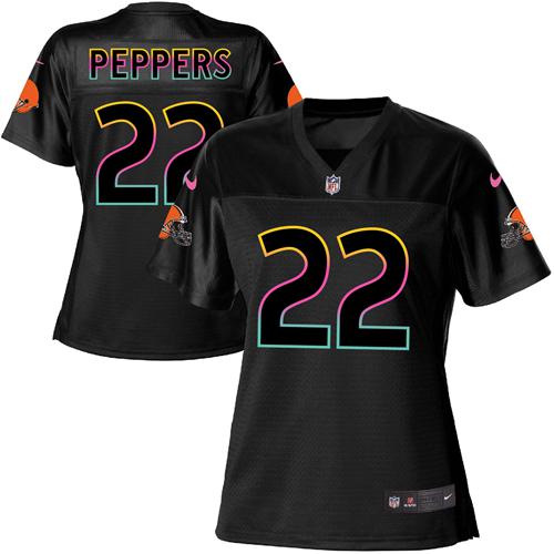 Nike Browns #22 Jabrill Peppers Black Women's NFL Fashion Game Jersey Nike Browns #22 Jabrill Peppers Black Women's NFL Fashion Game Jersey