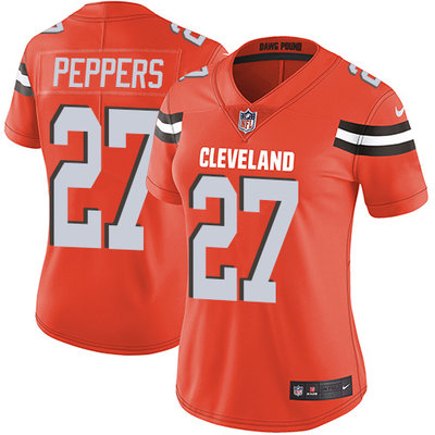 Nike Browns #27 Jabrill Peppers Orange Alternate Women's Stitched NFL Vapor Untouchable Limited Jersey Nike Browns #27 Jabrill Peppers Orange Alternate Women's Stitched NFL Vapor Untouchable Limited Jersey