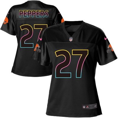 Nike Browns #27 Jabrill Peppers Black Women's NFL Fashion Game Jersey Nike Browns #27 Jabrill Peppers Black Women's NFL Fashion Game Jersey