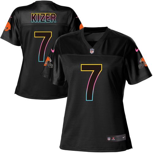 Nike Browns #7 DeShone Kizer Black Women's NFL Fashion Game Jersey Nike Browns #7 DeShone Kizer Black Women's NFL Fashion Game Jersey