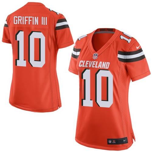 Nike Browns #10 Robert Griffin III Orange Alternate Women's Stitched NFL