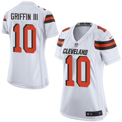 Nike Browns #10 Robert Griffin III White Women's Stitched NFL New Elite