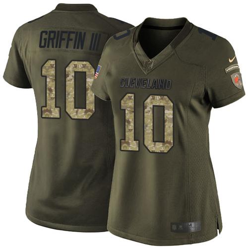 Nike Browns #10 Robert Griffin III Green Women's Stitched NFL Limited