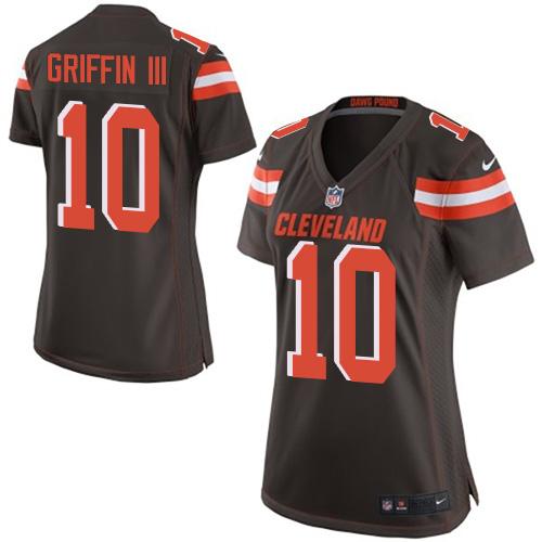 Nike Browns #10 Robert Griffin III Brown Team Color Women's Stitched