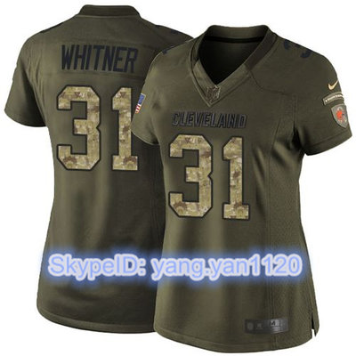 Nike Browns #31 Donte Whitner Green Women's Stitched NFL Limited Salute to Service Jersey