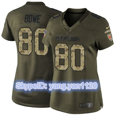 Nike Browns #80 Dwayne Bowe Green Women's Stitched NFL Limited Salute to Service Jersey Nike Browns #80 Dwayne Bowe Green Women's Stitched NFL Limited Salute to Service Jersey