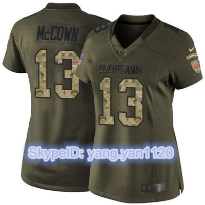 Nike Browns #13 Josh McCown Green Women's Stitched NFL Limited Salute to Service Jersey