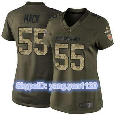 Nike Browns #55 Alex Mack Green Women's Stitched NFL Limited Salute to Service Jersey