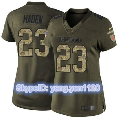 Nike Browns #23 Joe Haden Green Women's Stitched NFL Limited Salute to Service Jersey Nike Browns #23 Joe Haden Green Women's Stitched NFL Limited Salute to Service Jersey