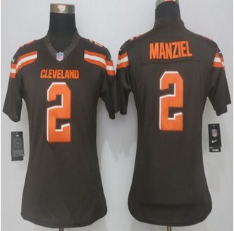 Women New Browns #2 Johnny Manziel Brown Team Color Stitched NFL Limited Jersey
