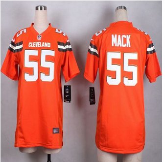 Women New Browns #55 Alex Mack Orange Alternate Stitched NFL New Elite Jersey