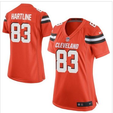 Women New Browns #83 Brian Hartline Orange Alternate Stitched NFL New Elite jersey