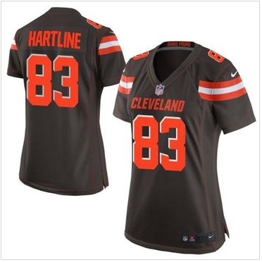 Women New Browns #83 Brian Hartline Brown Team Color Stitched NFL New Elite jersey