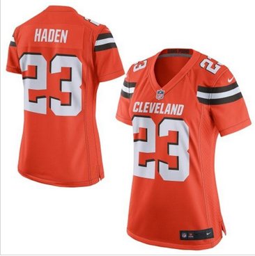 Women New Browns #23 Joe Haden Orange Alternate Stitched NFL New Elite Jerse Women New Browns #23 Joe Haden Orange Alternate Stitched NFL New Elite Jerse