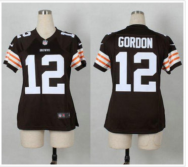 Women Cleveland Browns #12 Josh Gordon Brown Team Color NFL Elite Jersey