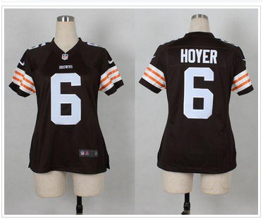 Women Cleveland Browns #6 Brian Hoyer Brown Team Color NFL Elite Jersey