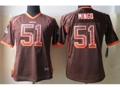 Women NEW Cleveland Browns 51 Barkevious Mingo Brown Drift Fashion Elite NFL Jerseys