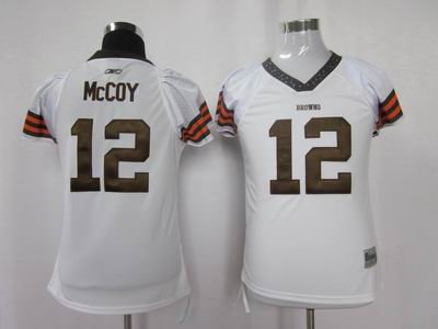 women cleveland browns 12 mcCoy white color jersey