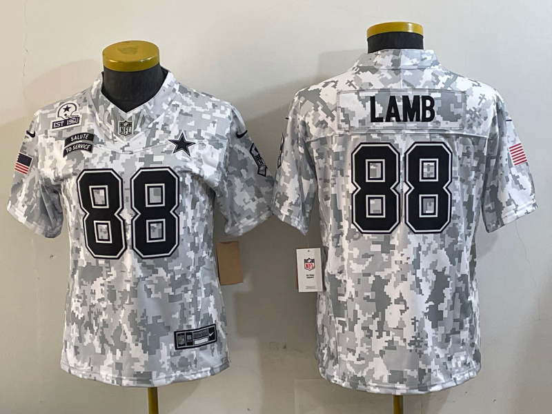 Youth Dallas Cowboys #88 CeeDee Lamb 2024 F.U.S.E Arctic Camo Salute To Service Limited Stitched Football Jersey 3 Youth Dallas Cowboys #88 CeeDee Lamb 2024 F.U.S.E Arctic Camo Salute To Service Limited Stitched Football Jersey 3