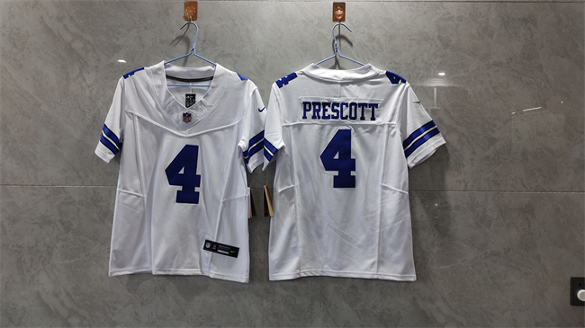 Youth Dallas Cowboys #4 Dak Prescott White 2023 F.U.S.E. Limited Stitched Football Jersey Youth Dallas Cowboys #4 Dak Prescott White 2023 F.U.S.E. Limited Stitched Football Jersey