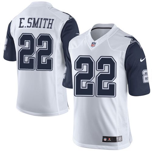 Nike Cowboys #22 Emmitt Smith White Youth Stitched NFL Elite Rush Jersey